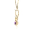 thumbnail image 2 of Angara Collier en Améthyste Naturelle - Pendentif Solitaire en Améthyste Ronde Nœud Infini en Or Jaune 14 K pour Femmes, 2 of 8