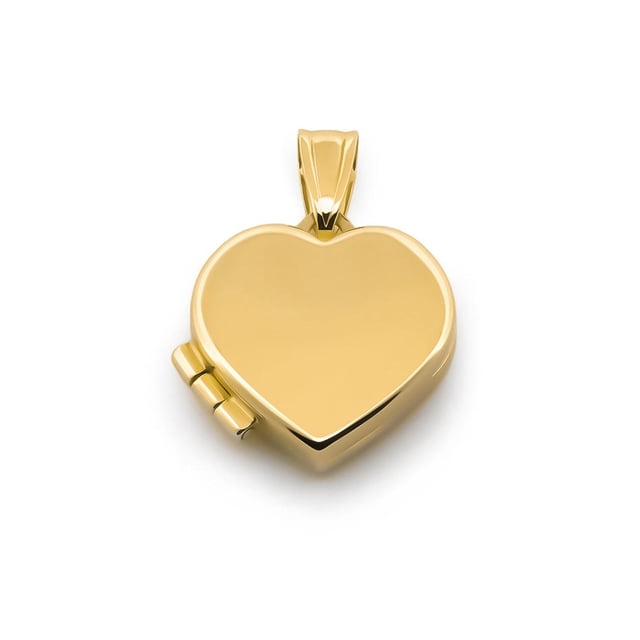 Dije Corazón Relicario Liso Oro Sólido 10k
