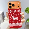 thumbnail image 3 of Case For Apple iPhone Air / 17 Pro / 17 Pro Max Series Case, Slim Thin Transparent Flexible Clear TPU Shockproof Phone Case For iPhone 17 Series, Knitted Christmas Deer Snow, 3 of 6