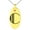 Gold, variant on Stainless Steel Letter C Initial Metro Retro Monogram Engraved Small Oval Charm Pendant Necklace