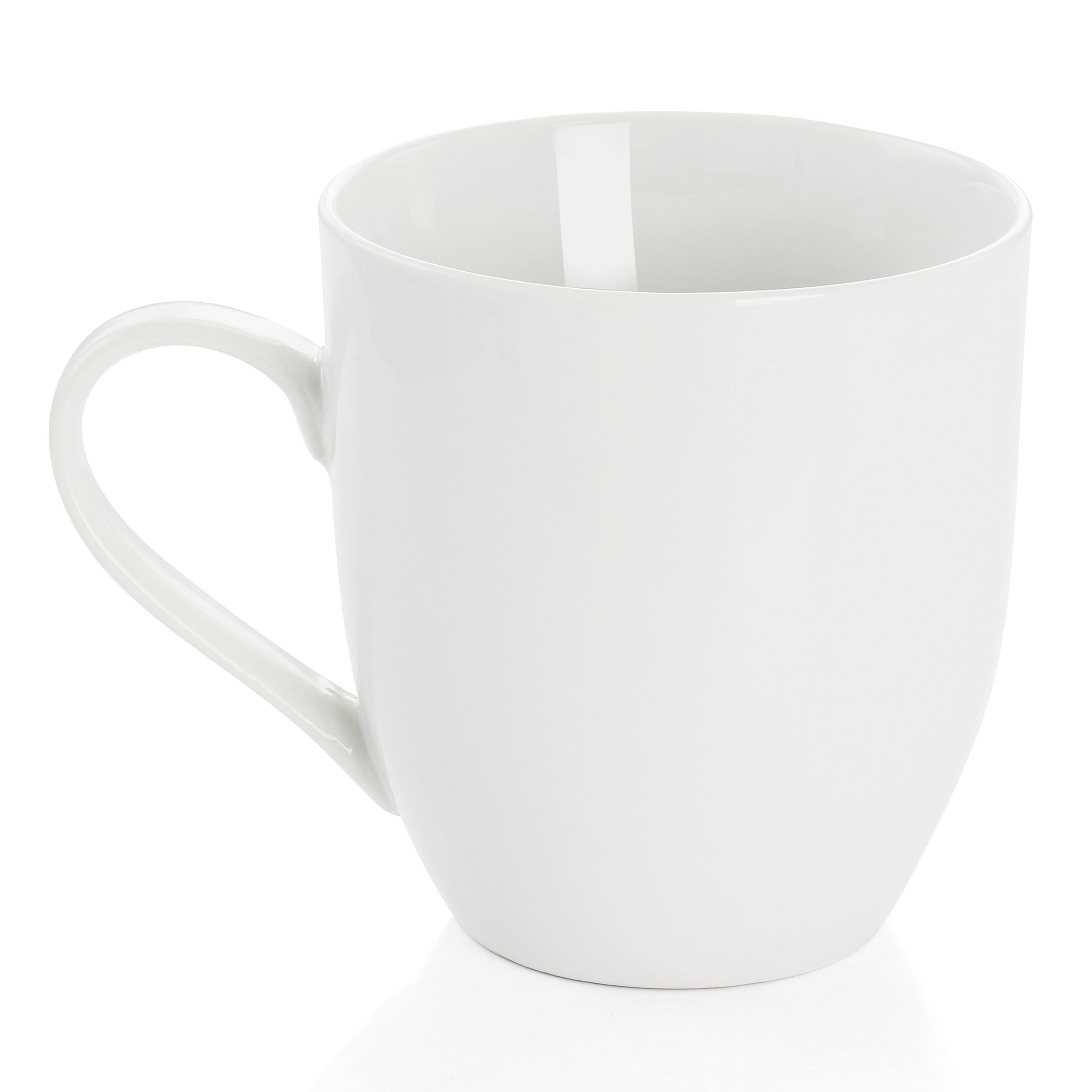 Our Table Simple White 6 Piece Fine Ceramic 16.65oz Mug Set in White