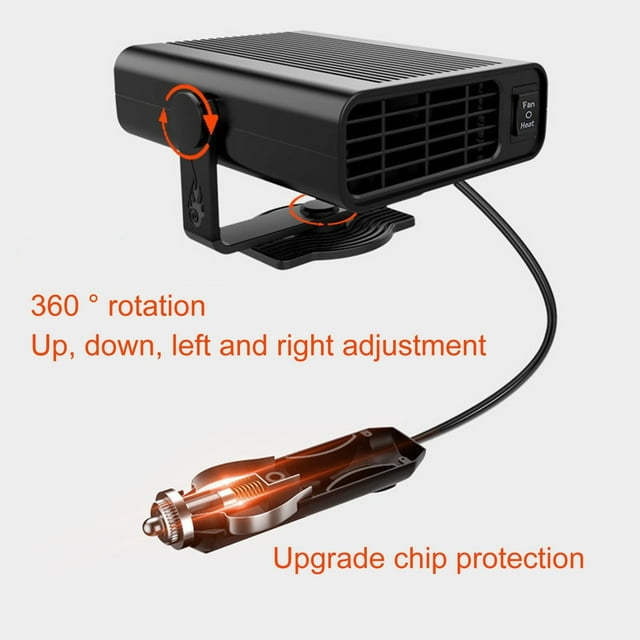 Portable Car Heater and Defroster 24V 150W Fast-Heating Fan for Vehicle Defogging and Demisting