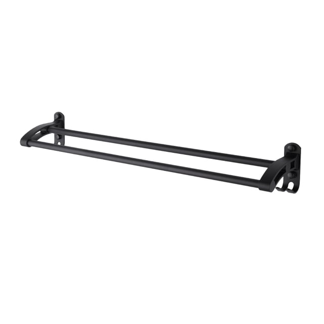 Toallero de baño Toallero de baño de aluminio mate negro de 59 cm con ganchos black_2 bars