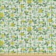 thumbnail image 2 of Ambesonne Flower Fabric by the Yard Upholstery, Flourishing Country Flowers, 1 Yard, Green Yellow and Cream, 2 of 5