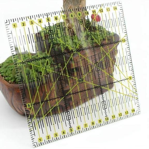 CCOCC Slotted Quilting Ruler Durable Patchwork Ruler Transparent DIY Craft Cutting Ruler Template for Designer Pattern Sewing Ruler,Yellow One Size