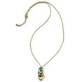 thumbnail image 2 of Wrapables® Dry Flower Cat Pendant Necklace, Teal & Red, 2 of 4