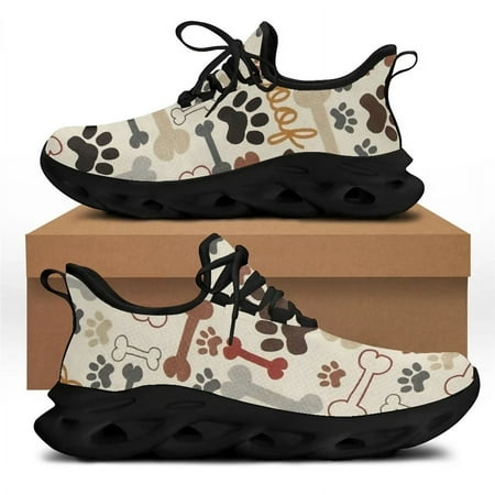 

HOMDOW Casual Vet Shoes for Women Veterinary Animal Paw Brand Design Female Lightweight Flat Sneakers Lace Up Footwear 2024