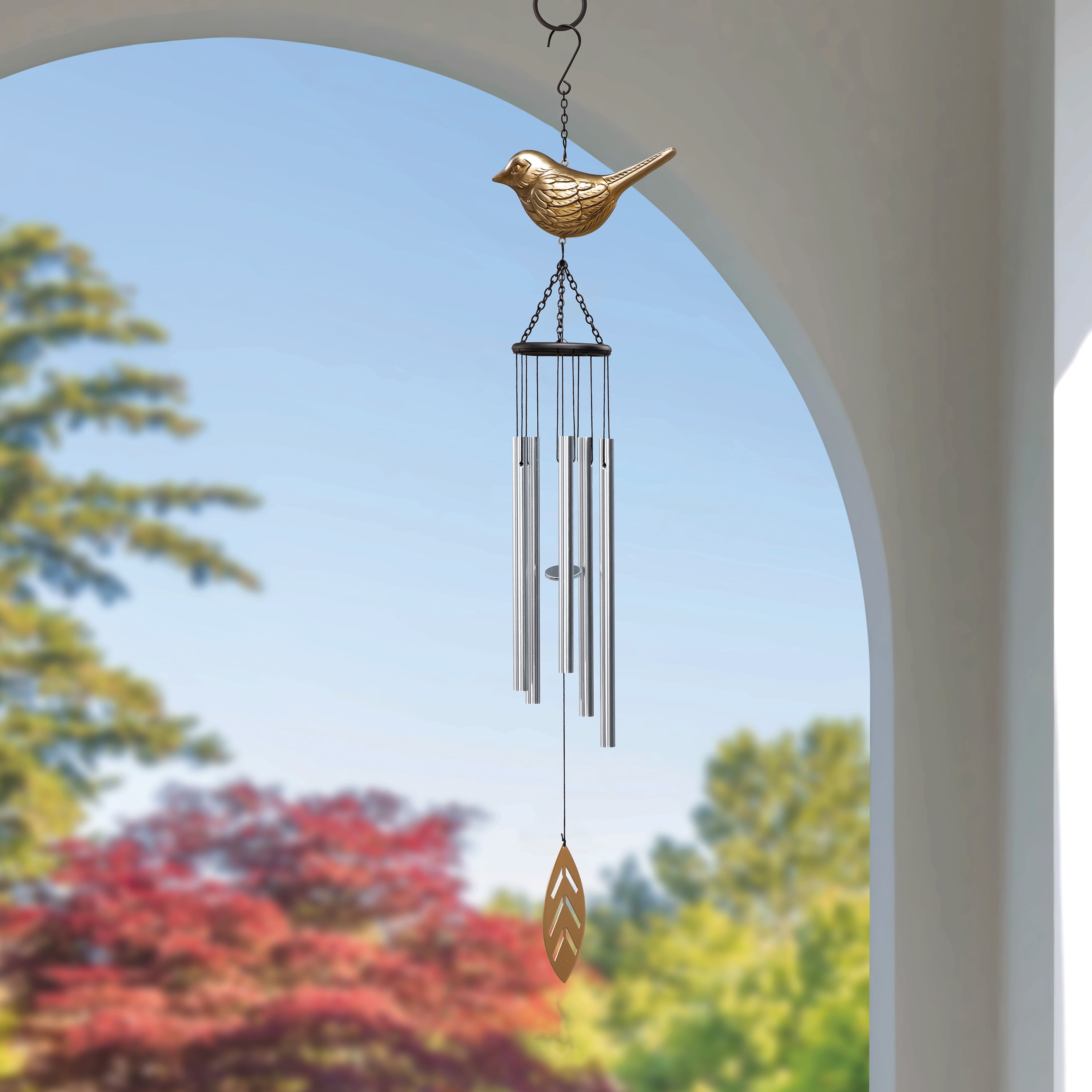 Mainstays Golden Bird Resin and Metal Outdoor Wind Chime