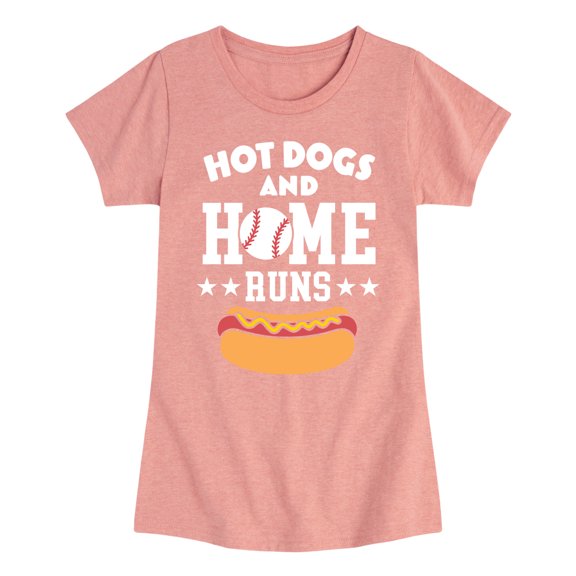 Instant Message - Hot Dogs And Home Runs - Girls Fitted Short Sleeve Tee