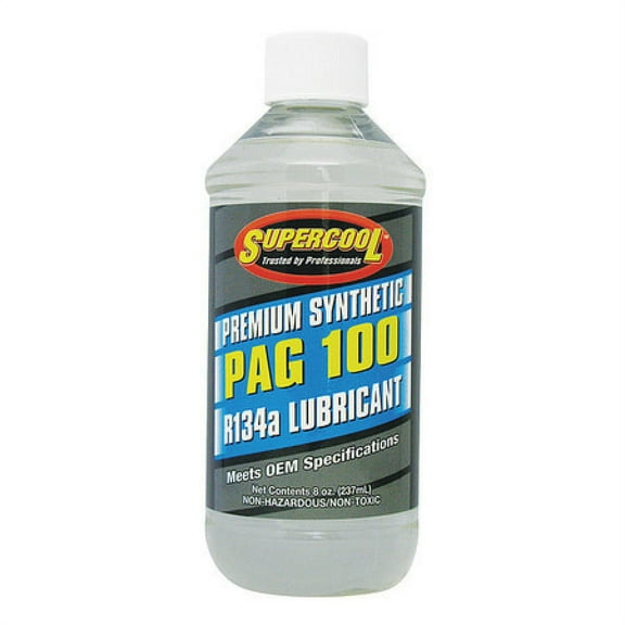 Supercool A/C Compressor PAG Lubricant, 8 oz, Bottle, Yellow P100-8