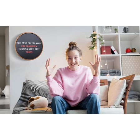 Better Office Products Round Magnetic Chalkboard with Wooden Frame for Office and Home, 18x18 inches with Mounting Hardware, 4-Piece Chalk Set, and Eraser Included (Rustic Brown)