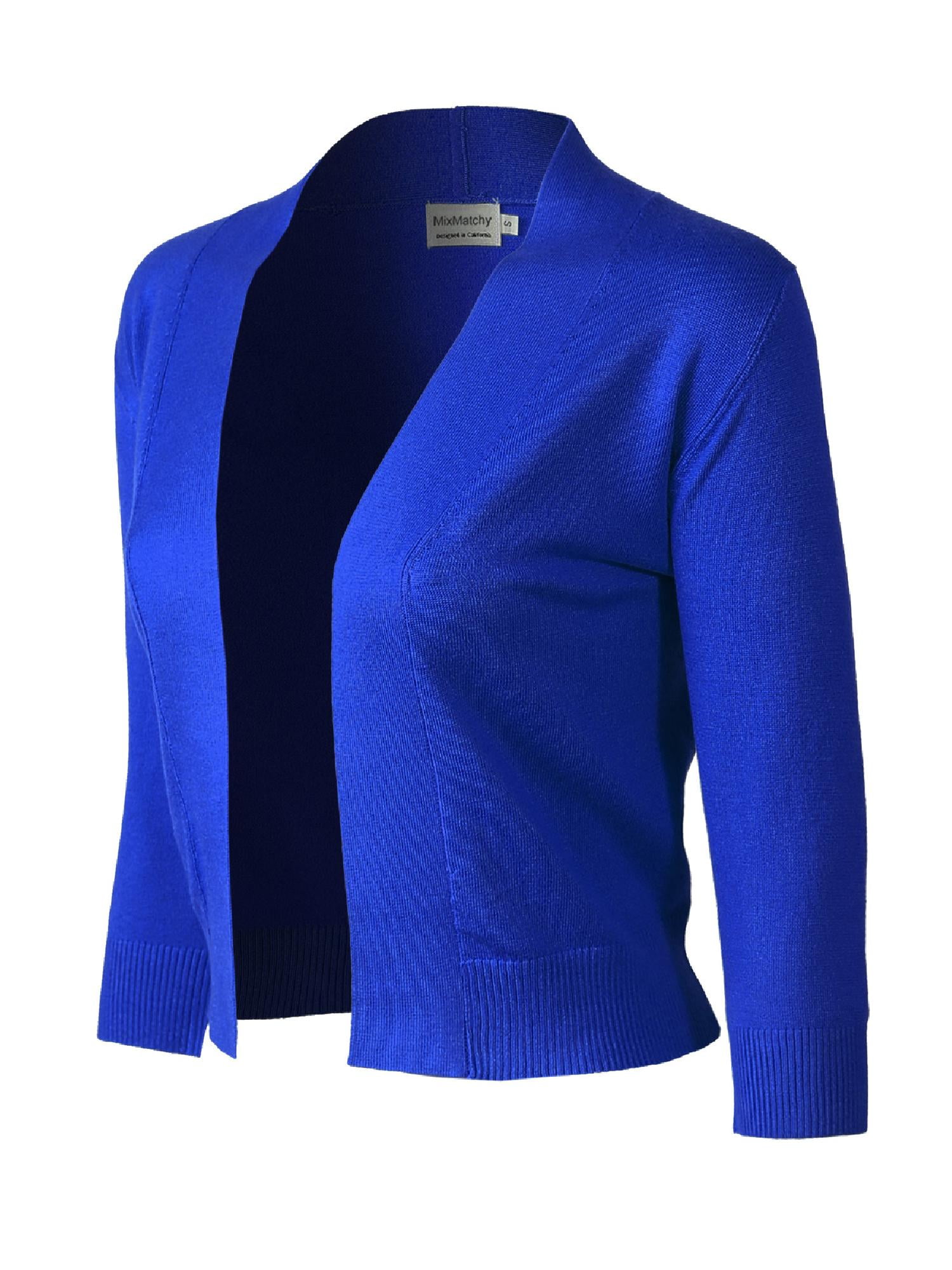 royal blue cropped cardigan