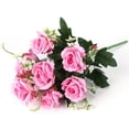 thumbnail image 3 of Flores de plástico de simulación, flores de rosas artificiales, ramo de rosas artificiales falsas, respuesta rápida Jadeshay A, 3 of 8