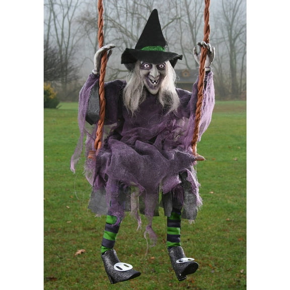 Swinging Witch Tall Halloween Decor, 36" Tall