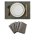 thumbnail image 3 of 4 Pcs de Napperons en Lin Double Couche Lavables Résistants aux Taches pour Table à Manger Bleu Foncé, 3 of 8