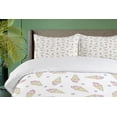 thumbnail image 4 of Ambesonne Ice Cream Duvet Cover Set, Pastel Tones Cones Doodle, 2-Calking, Pale Pink and Cream, 4 of 7