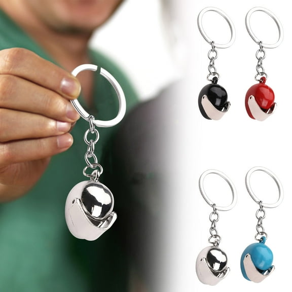 Msgweeeg Motorcycle Helmet Key Chain Metal Mini Helmet Pendant Gift Biker Style Durable Split Ring Accessory for Keys Gift for Riders Motorcyclist Enthusiasts Collectors