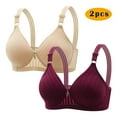 thumbnail image 2 of JIUKE 2PCS Wireless Bra for Women Push up Comfy Seamless Bralettes Soft Full Coverage Everyday Bra Beige 3XL, 2 of 4
