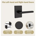 thumbnail image 2 of Mega Handles Glamor Dummy Door Lever Knob - Stainless Steel, 5" Lever, Rectangular Rosette, Reversible, Includes Screws, Pack of 2, 2 of 4