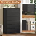 thumbnail image 4 of 7 Drawers Dresser for Bedroom, Modern Chest of 7 Drawers/Storage Cabinets with Storage Space, Tall Dresser/Storage Cabinets for Living Room Closet, Black, 4 of 8