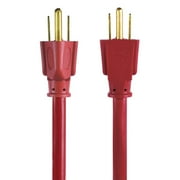 Hyper Tough 50FT 14AWG 3 Prong Red Extension Cord for Indoor and Outdoor Use, 15 Amps