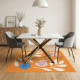 thumbnail image 3 of ODIKA 5'x7' Orange Vibrant Floral and Botanical Washable Area Rug Elegant Daisy Motifs with Modern Artistic Touch for Dining Room, Under Table, Home Office, Non-Slip Chair-Friendly, 3 of 7