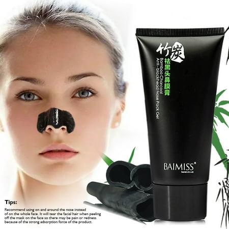 BAIMISS Blackhead Remover Mask, Bamboo Charcoal Mask, Purifying Peel-off Mask, Mask Black Mud Pore Removal Strip Mask For Face Nose Acne Treatment Oil Control (Best Treatment For Clogged Pores On Nose)