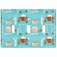 thumbnail image 2 of Metal Light Switch Wall Plate Outlet Cover (Mocha Coffee Bean Espresso Cup Cappuccino Light Teal - Triple Toggle), 2 of 2
