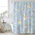 thumbnail image 6 of White Daisy Shower Curtain Set - Extra Long 72" x 96" Washable Bathtub Curtain with 12 Hooks, Spring Floral Duck Greenery Blue Waterproof Fabric Stall Shower Curtains for Bathroom/Bathtub Décor, 6 of 6