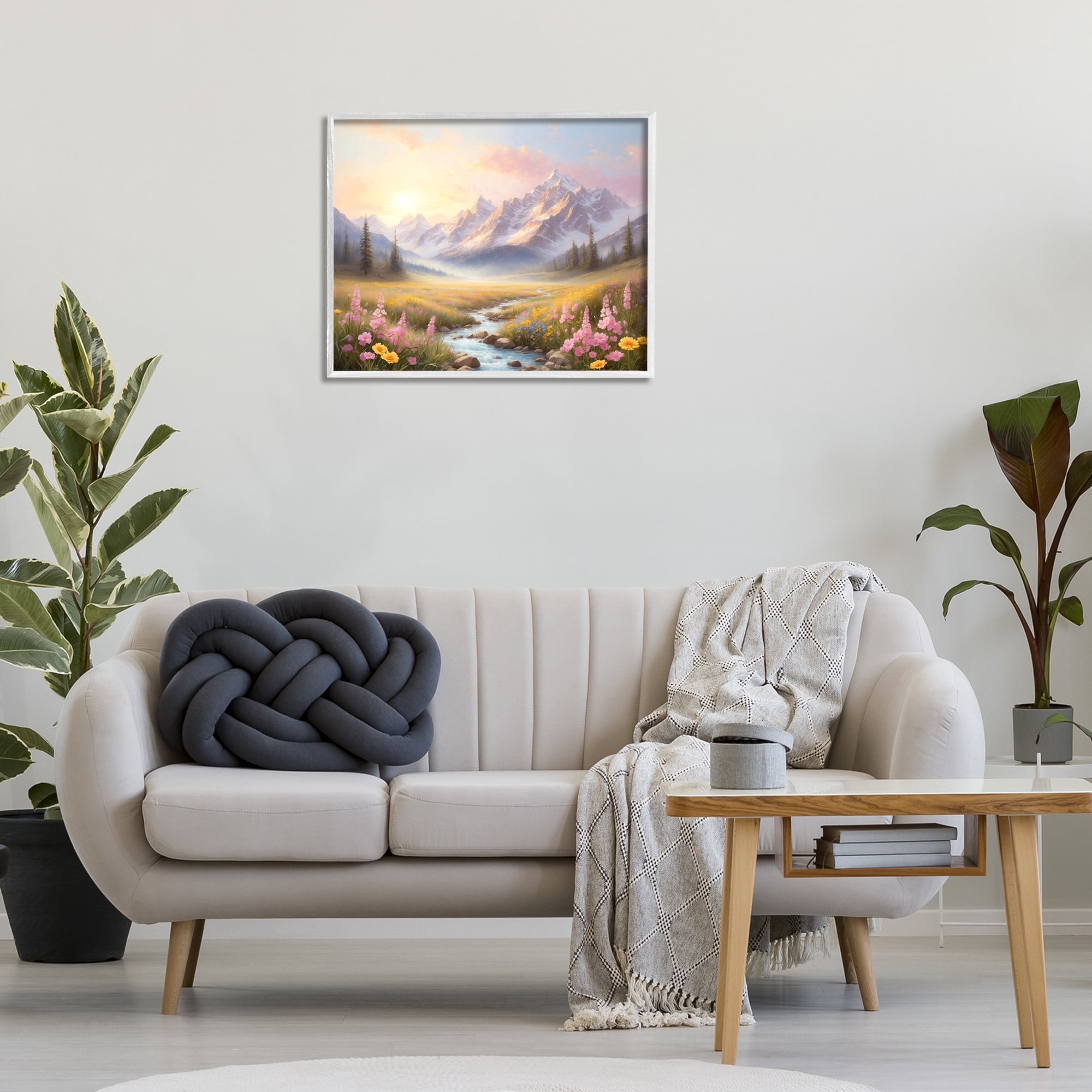 Stupell Industries Gentle Dawn Landscape Landscape Painting White Framed Art Print Wall Art, 30 x 24