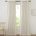 thumbnail image 3 of NICETOWN Linen Drapes 108 inches Long for Bedroom, Thick Linen Curtains Light Filtering Hook Belt/Backtab/Rod Pocket Window Treatment, 50"x 108", Natural, 2 Panels, 3 of 9