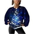 thumbnail image 2 of WXLWZYWL Womens Ugly Christmas Sweater Funny Sweatshirts Holiday 3D Print Trendy Cute Long Sleeve Pullover 2024 Loose Christmas Sweaters Pullover, 2 of 6