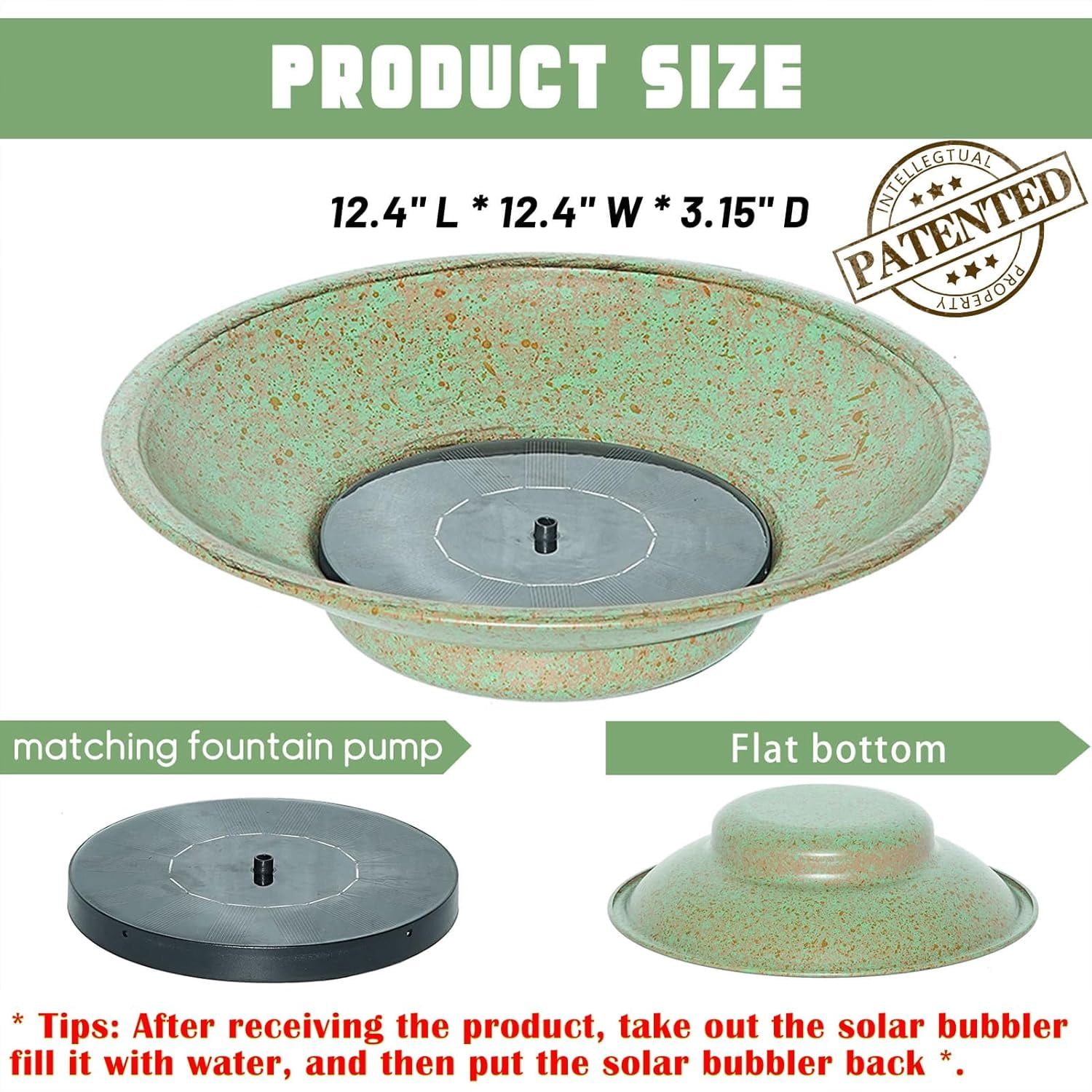 Outdoor Bird Bath Bowl, for Outdoors Garden Patio Decor.