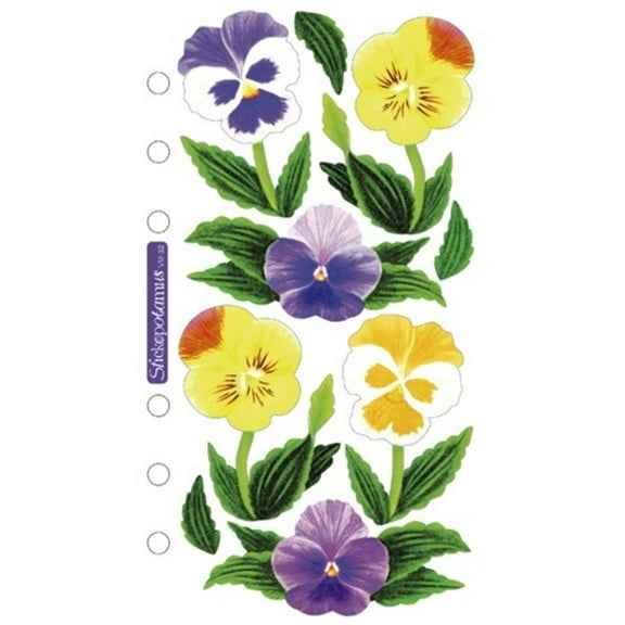 Sticko Vellum Stickers-Pansies
