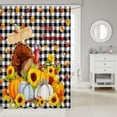thumbnail image 2 of Manfei Classic Halloween Pumpkin Lantern Shower Curtain 72Wx72L,Kawaii Ghost Bathroom Curtain, 2 of 5