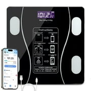 Smart Digital Scale for Body Weight and Fat, Rechargeable Bathroom Weight Scale with 13 Body Composition Metrics BMI