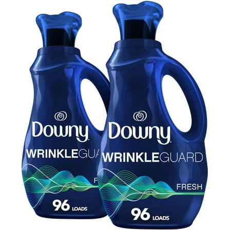 Wrinkleguard Laundry Fabric Softener Liquid, Fresh Scent, Two 48oz Bottles, 192 Total Loads
