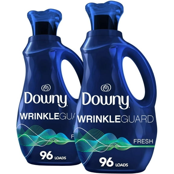 Wrinkleguard Laundry Fabric Softener Liquid, Fresh Scent, Two 48oz Bottles, 192 Total Loads
