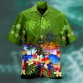thumbnail image 3 of Camisas Para Hombre Manga Larga Camisa de manga corta con estampado de para fiesta en la playa, informal, a la moda, para primavera/verano, para hombre (Green, XL), 3 of 4