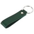 thumbnail image 3 of Uxcell Circle Keyring PU Ornament Key-Holder Lanyard Leather Keychain, Green, 3 of 5