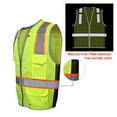 thumbnail image 2 of Toptie High Visibility Mesh 3.5" Reflective Surveyor Safety Vest Heavy Duty Mesh With Reflective Trim, Meets ANSI/ISEA Standards-Yellow-2XL, 2 of 7
