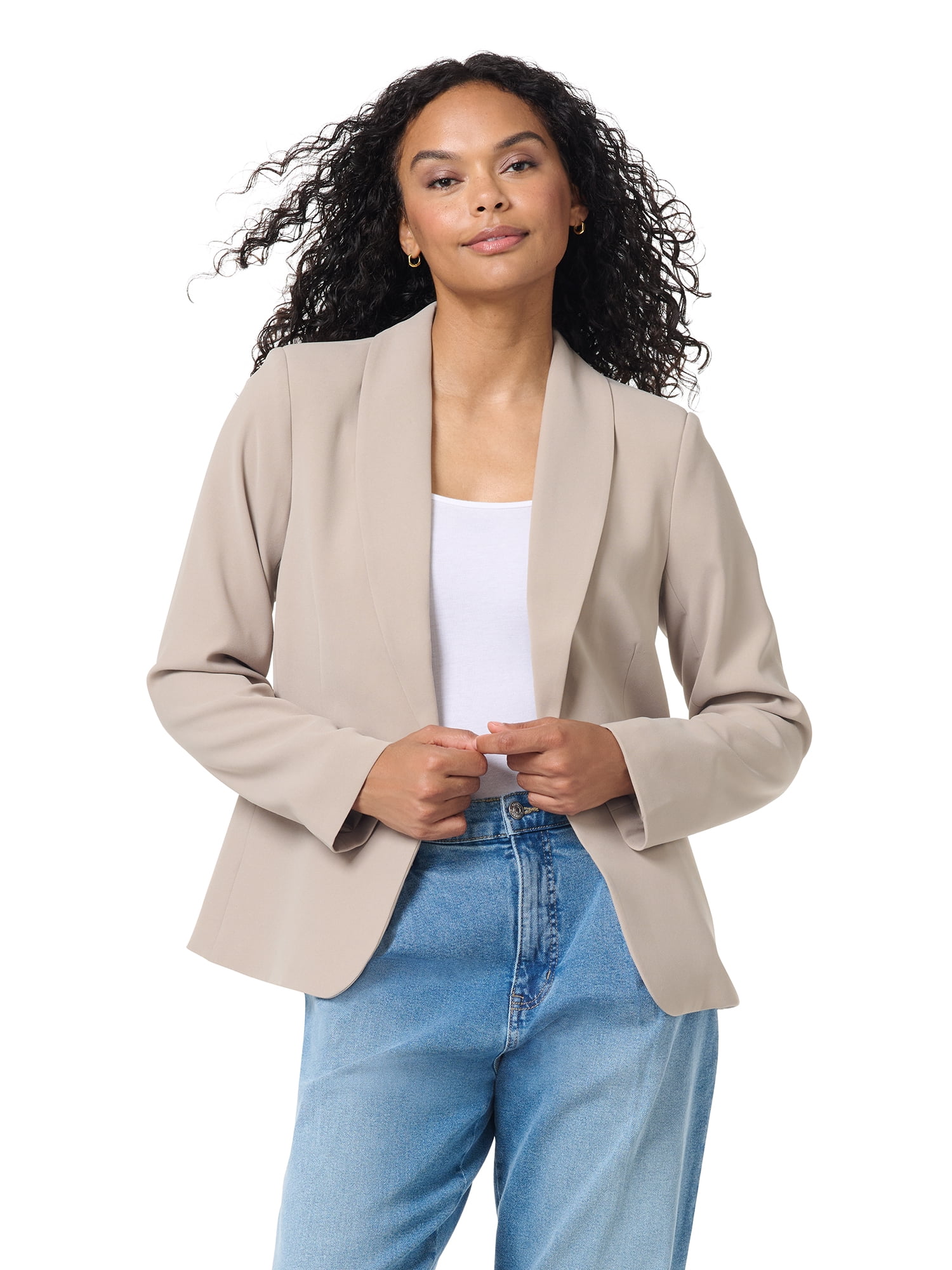 Gloria Vanderbilt Swan Series Women's Plus Shawl Collar Blazer , Sizes 0X-4X