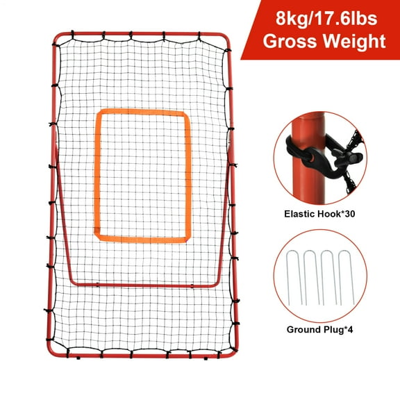 Volleyball Rebounder Net 7x4ft Foldable 18lb Practice Net for Softball Tennis Single Person Training