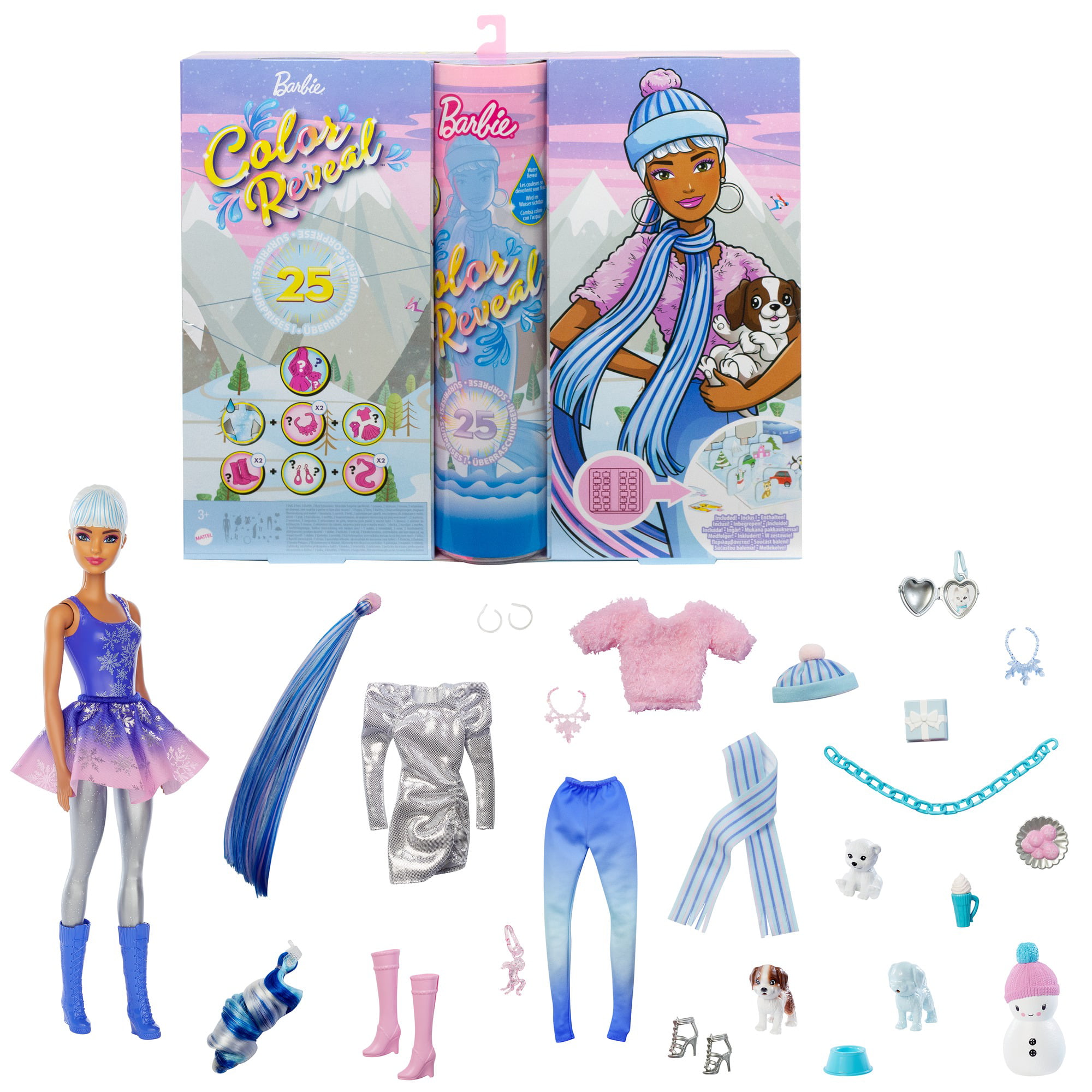 Barbie Color Reveal Calendar With 25 Surprises Including 1 Doll & 1 Pet - Walmart.com