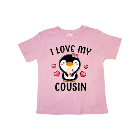 

Inktastic I Love My Cousin with Cute Penguin and Hearts Gift Toddler Toddler Girl T-Shirt