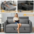 thumbnail image 6 of Lunale Convertible Loveseat Sleeper for Living Room, Modern Upholstered Futon Sofa Bed in Gray, 6 of 9