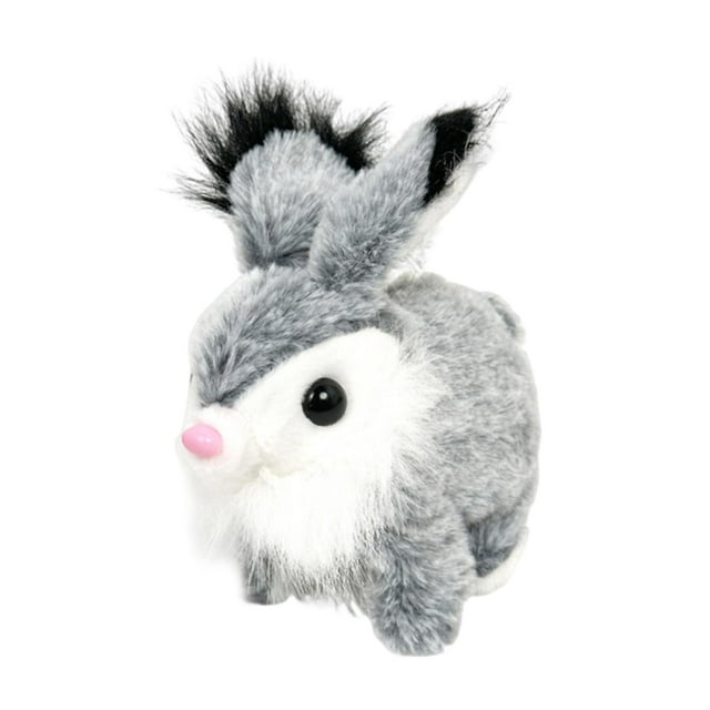 Siruishop Plush Bunny Toy Rabbit Interactive Electronic Pet for Preschool Party Favors Light Gray
