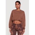 thumbnail image 2 of Women's Long Sleeve Cropped Bubble Hem Sweatshirt, 2 of 5