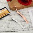 thumbnail image 3 of 2pcs Lash Tweezers Set, Stainless Steel Upgraded 2 in 1 Lash Extension Tweezers with Comb Eyelash Applicator for Volume Isolation Classic Lashes Smeared False Lashes (Rose Gold, Silver), 3 of 7