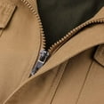 thumbnail image 5 of IYTR Mens Jackets Solid Color Long Sleeve Jacket Button Zipper Lapel Loose Leather Jackets Coat with Pocket Khaki XXXXXL, 5 of 6